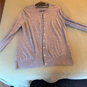 Brooks Brothers Light Gray Women's Cardigan Merino Wool